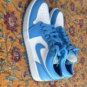 Jordan Blue and White Athletic Shoes